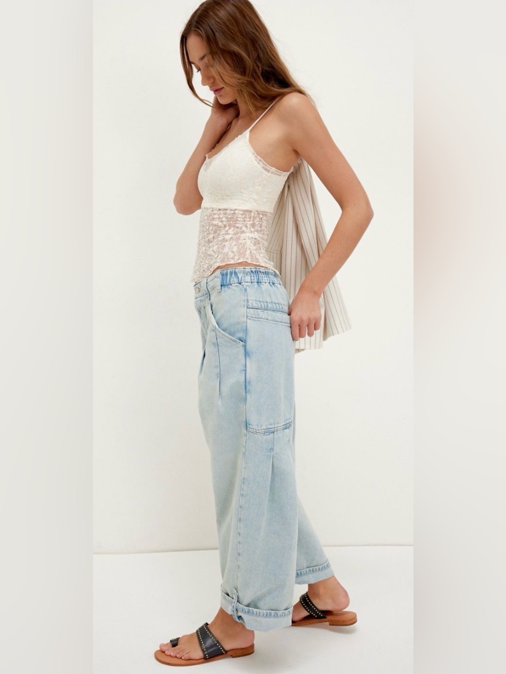 We The Free La Vida Pull On Jeans in Bleached, XL, NWT - Picture 2 of 13